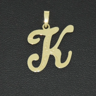 Zlatý přívěsek písmeno K
