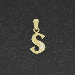 Zlatý přívěsek písmeno S 
