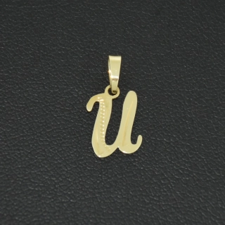 Zlatý přívěsek písmeno U