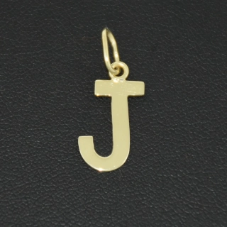 Zlatý přívěsek písmeno J