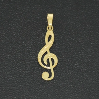 Zlatý přívěsek houslový klíč