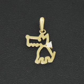 Zlatý přívěsek pes