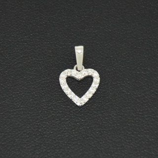Zlatý přívěsek z bílého zlata srdíčko