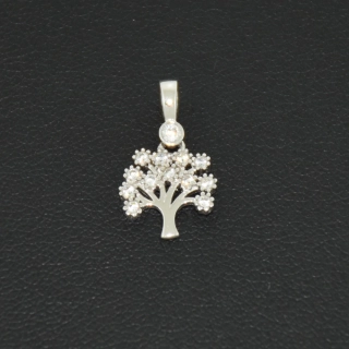 Zlatý přívěsek z bílého zlata strom života