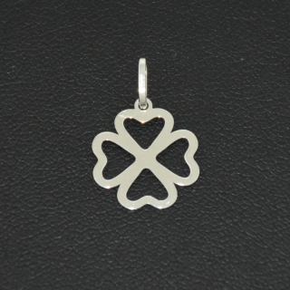 Zlatý přívěsek z bílého zlata čtyřlístek