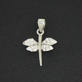 Zlatý přívěsek z bílého zlata vážka