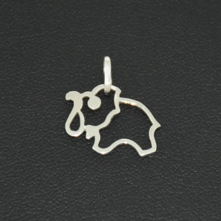 Zlatý přívěsek z bílého zlata slon