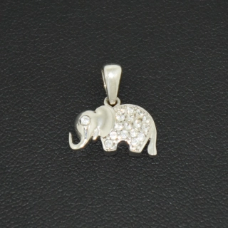 Zlatý přívěsek z bílého zlata slon