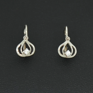 Zlaté dětské náušnice z bílého zlata